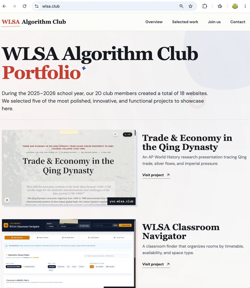 The WLSA Algorithm Club portfolio site